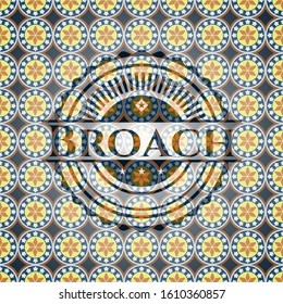 Broach arabesque style badge. arabic decoration.