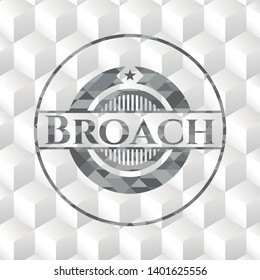Broach grey emblem with cube white background