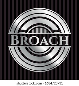 Broach silver badge or emblem. Vector Illustration. Mosaic.