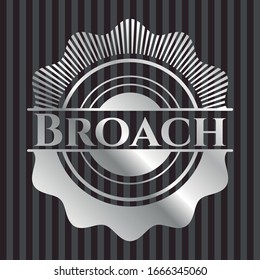 Broach silver emblem or badge. Vector Illustration. Mosaic.