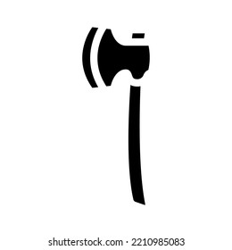 Broad Axe Hatchet Glyph Icon Vector. Broad Axe Hatchet Sign. Isolated Symbol Illustration