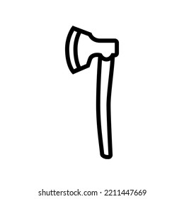 Broad Axe Hatchet Line Icon Vector. Broad Axe Hatchet Sign. Isolated Contour Symbol Black Illustration