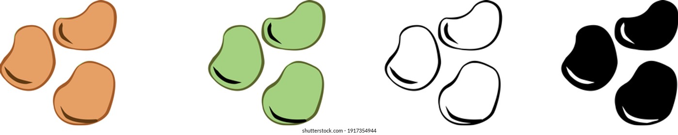 broad  bean  icon , vector illustration