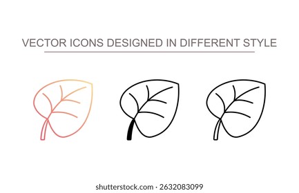 Projeto de ícone Folhas amplas com ilustração de estoque de fundo branco