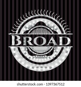Broad silvery emblem. Vector Illustration. Mosaic.