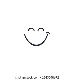 Broad smile. Okay. Vector linear icon isolated on white background.