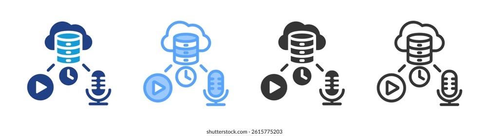 Broadband icon set multiple style collection