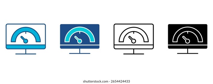 Broadband Icon Set With Multiple Styles. Vector Illustration