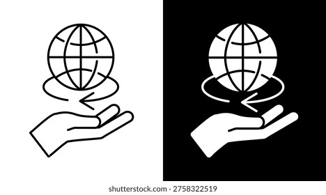 Broadband Icon. Two-Tone Version On Black And White Background