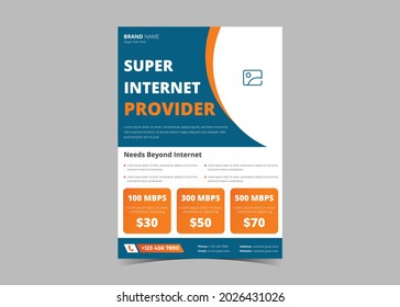 Broadband Internet Flyer Template.high Speed Internet Flyer Leaflet Poster Design