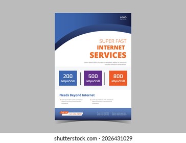 Broadband Internet Flyer Template.high Speed Internet Flyer Leaflet Poster Design