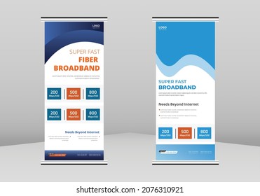 Broadband Internet Roll up Banner Design, High speed internet Roll up leaflet template. Broadband Internet poster template.Broadband Internet poster DL Flyer, Trend Business Roll Up Banner Design