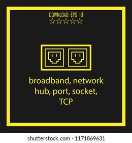 broadband, network, TCP  vector icon