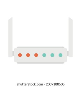 Broadband router icon. Flat illustration of broadband router vector icon isolated on white background