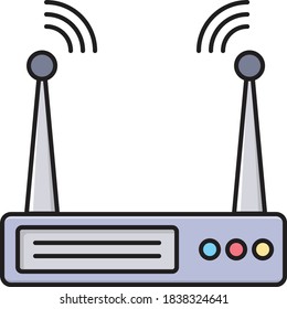 broadband vector flat color icon