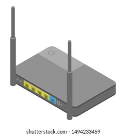 Broadbrand router icon. Isometric of broadbrand router vector icon for web design isolated on white background