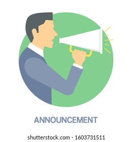 Broadcast and Announcement Icon Concept