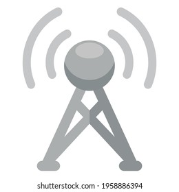 broadcast antenna flat icon isolated