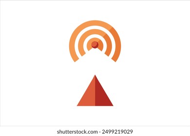 Broadcast antenna flat icon vector art illustration