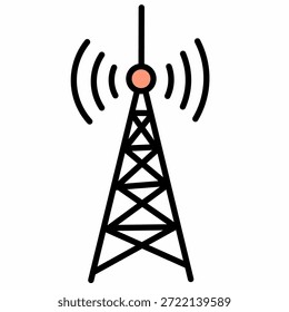 Rundstrahlantenne im flachen Stil für drahtlose Kommunikationsthemen. Entwickelt für Funkübertragung, Signalnetze und Medientechnologie.
