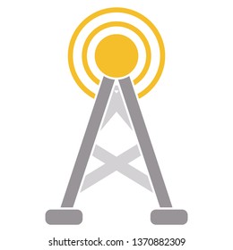 broadcast antenna icon - radio tower. wireless signal, communication icon