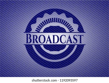 Broadcast badge with jean texture