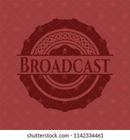 Broadcast badge with red background