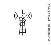 Broadcast black line icon. Pictogram for web page, mobile app, promo. UI UX GUI design element. Editable stroke.