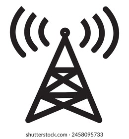 Broadcast black line icon. Pictogram for web page, mobile app, promo. UI UX GUI design element. Editable stroke