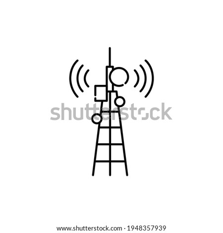 Broadcast black line icon. Pictogram for web page, mobile app, promo. UI UX GUI design element. Editable stroke.