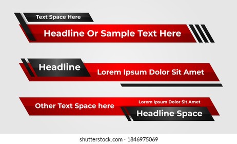 broadcast breaking news banner design in a realistic geometric style in red and black