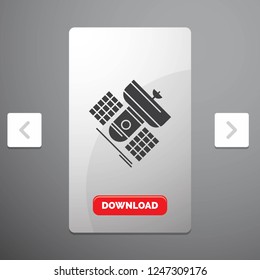 Broadcast, broadcasting, communication, satellite, telecommunication Glyph Icon in Carousal Pagination Slider Design & Red Download Button