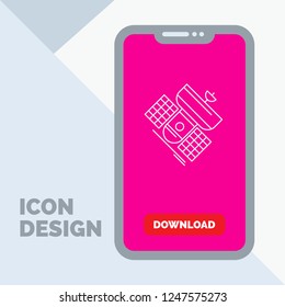 Broadcast, broadcasting, communication, satellite, telecommunication Line Icon in Mobile for Download Page
