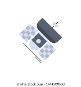 Broadcast, broadcasting, communication, satellite, telecommunication Flat Color Icon Vector