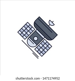 Broadcast, broadcasting, communication, satellite, telecommunication Flat Color Icon Vector. Vector Icon Template background