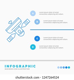 Broadcast, broadcasting, radio, satellite, transmitter Infographics Template for Website and Presentation. Line Blue icon infographic style vector illustration