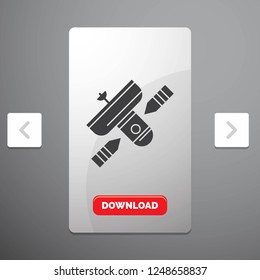 Broadcast, broadcasting, radio, satellite, transmitter Glyph Icon in Carousal Pagination Slider Design & Red Download Button