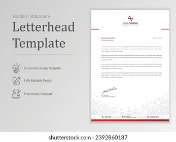 broadcast business, media agency Letterhead Template clean modern design, vector high quality printable 