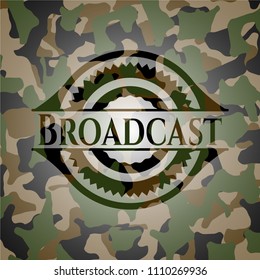 Broadcast camo Broadcast on camouflaged patternemblem
