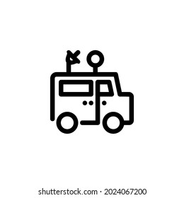 Broadcast Car Monoline Icon Logo for Graphic Design