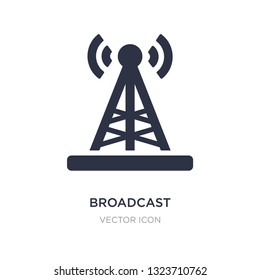 broadcast communications tower icon on white background. Simple element illustration from Technology concept. broadcast communications tower sign icon symbol design.