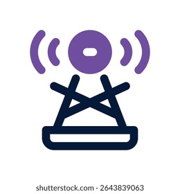ícone de broadcast duotônico. Ícone vetorial moderno e elegante para sites, aplicativos móveis, materiais de marketing e design corporativo. Totalmente dimensionável e pronto para uso.
