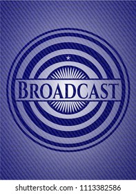 Broadcast emblem with jean texture