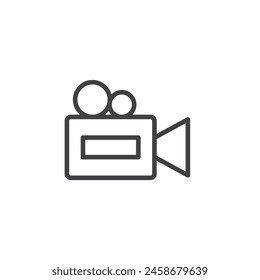 Broadcast Equipment Icon Set. Movie filming vector symbol. Video camera and live production sign.