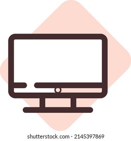 Broadcast Flatscreen Tv , Illustration, Vector On A White Background.