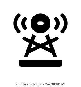 broadcast glyph icon. Strong and solid vector icon for websites, mobile interfaces, presentations, and visual branding. High quality and easy to edit.