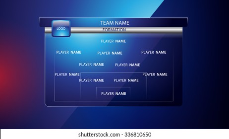 Broadcast graphic for football formation squad