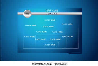 Broadcast graphic for football formation squad