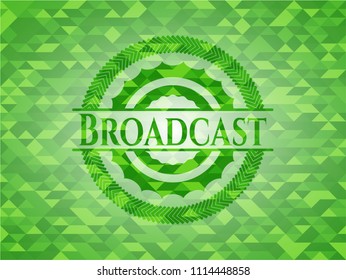 Broadcast green mosaic emblem