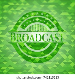 Broadcast green mosaic emblem
